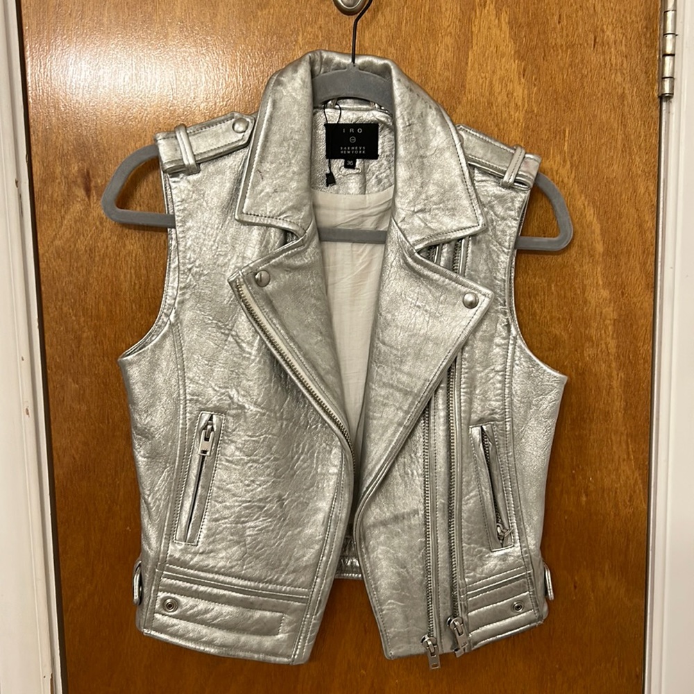 Silver Iro Moto Vest